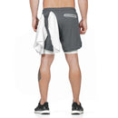 Running Shorts Men 2 In 1 Double-deck Quick Dry GYM  Fitness Jogging Workout  Pants